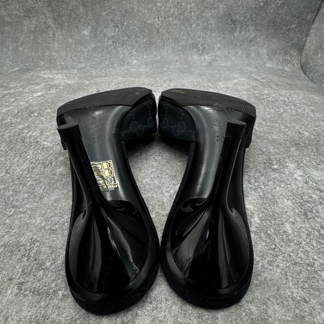 靴 Gucci GG Canvas Horsebit Mules 36C 23cm