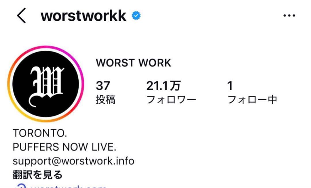 日本未入荷ブランドWORST WORK トラックスーツ
