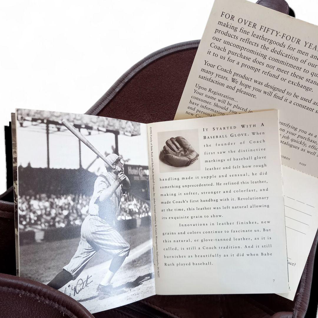 良品 90s Old COACH レザーリュック 本革 USA製 こげ茶 巾着