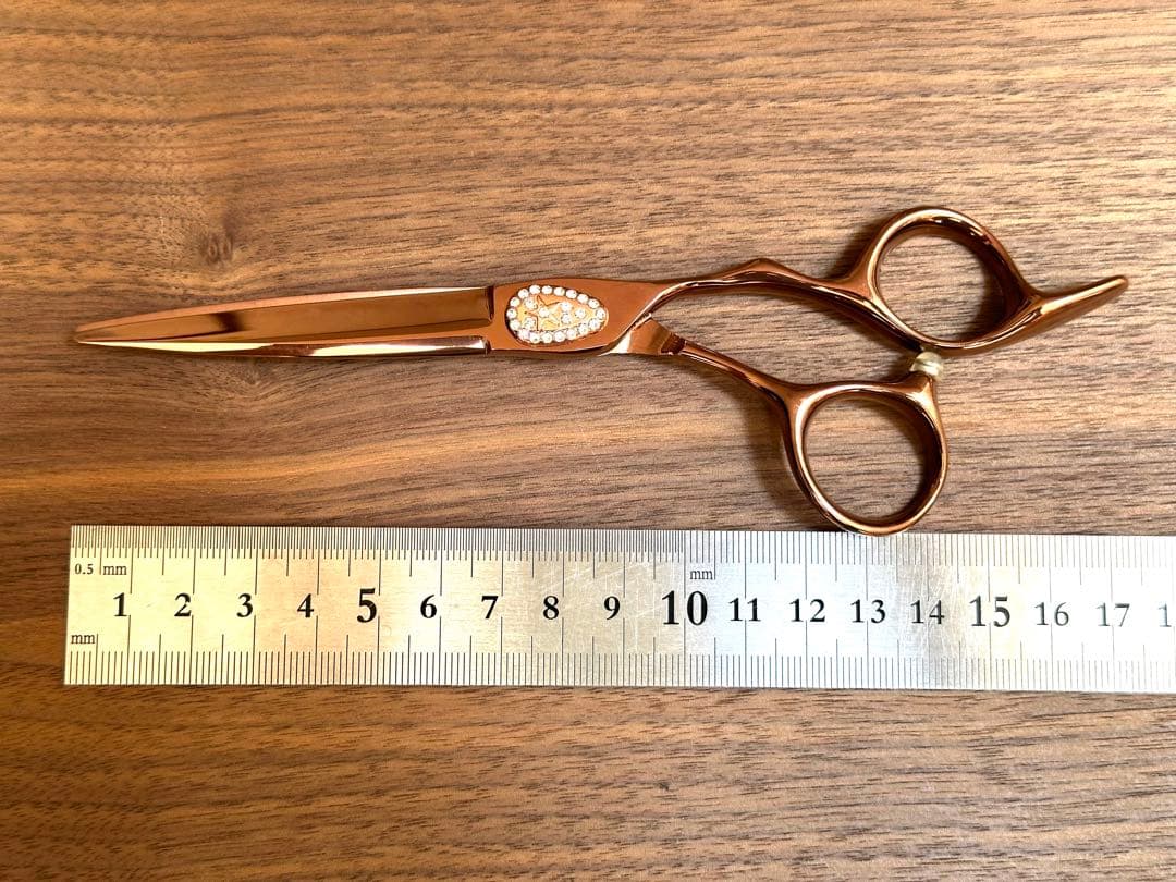 6インチ ピンクゴールド　スターデコレーション　カットシザー