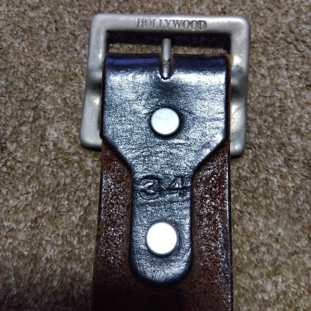 34inch HTC 茶芯 ネイティブ レザースタッズベルト ブラック