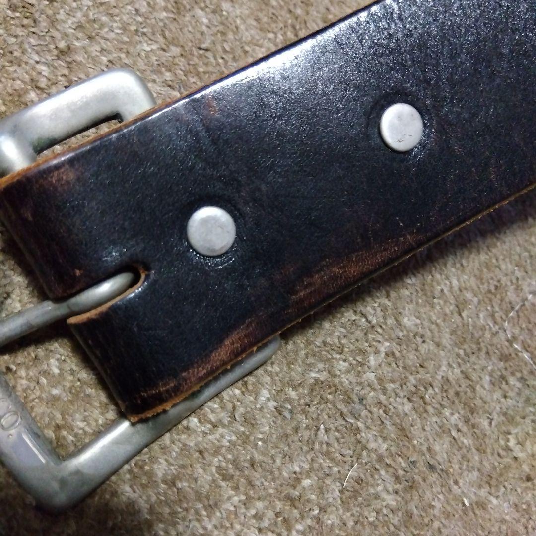 34inch HTC 茶芯 ネイティブ レザースタッズベルト ブラック