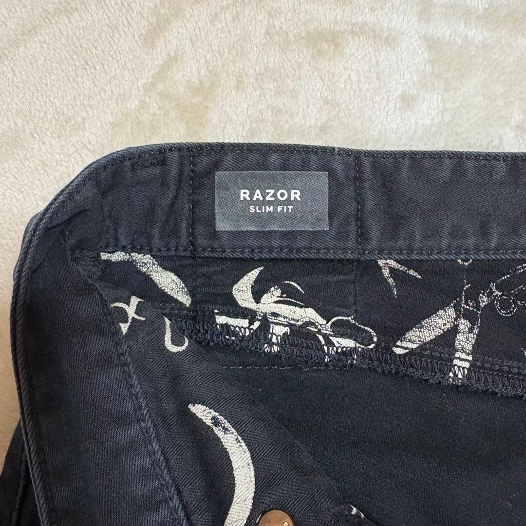 カラス デンハム RAZOR ルーマニア製 W32 L34 ブラック