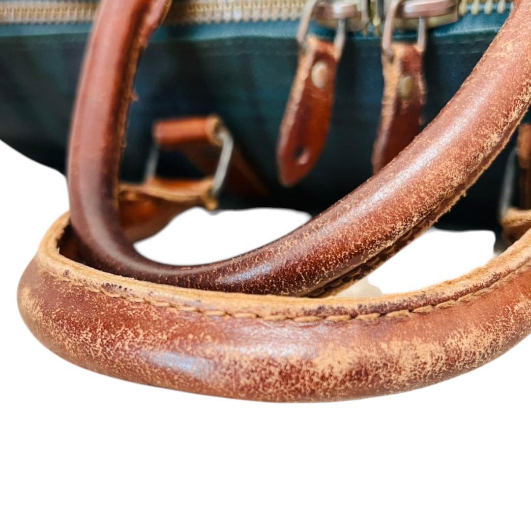 【良品】POLO RALPH LAUREN ボストンバッグ 大容量 チェック 緑