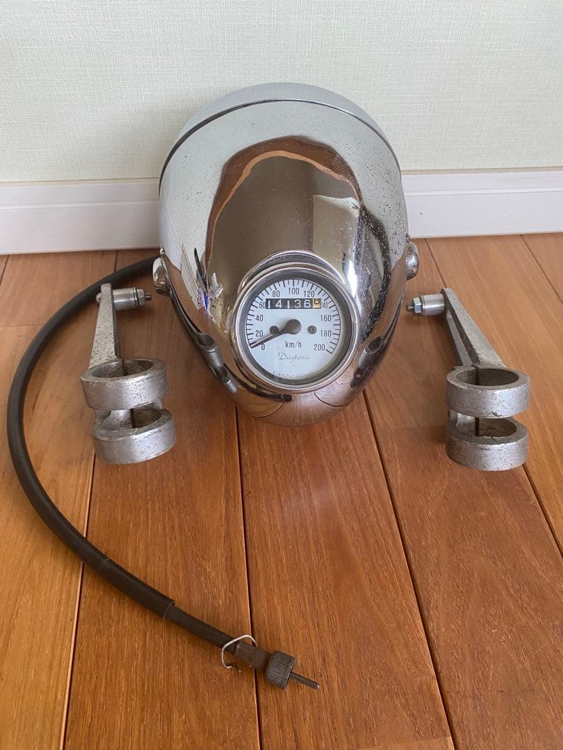 【希少】Daytona スピードメーター埋め込みヘッドライト　ケーブル付き