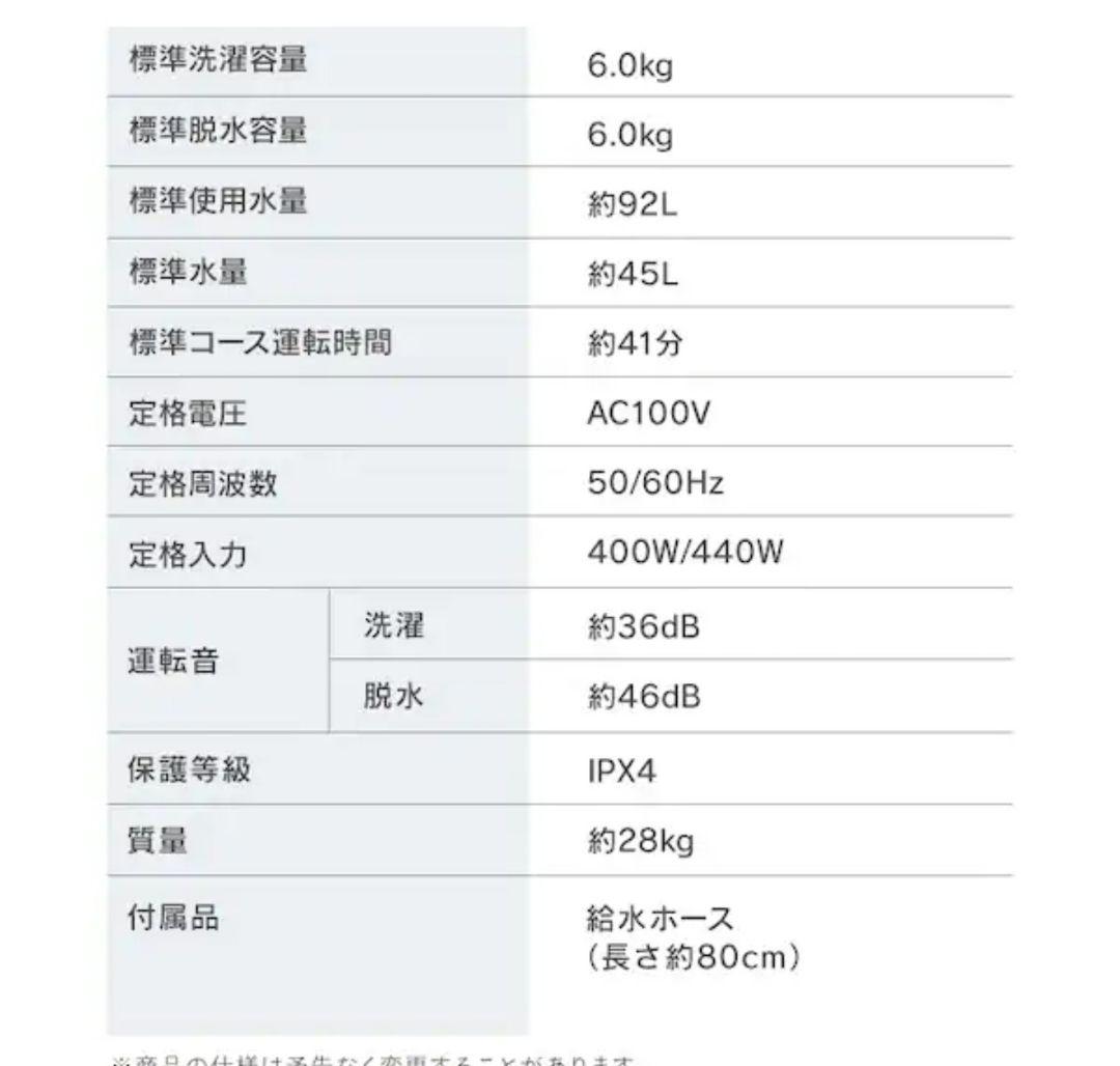 25年製 IRIS OHYAMA 6kg 全自動洗濯機 IAW-T606