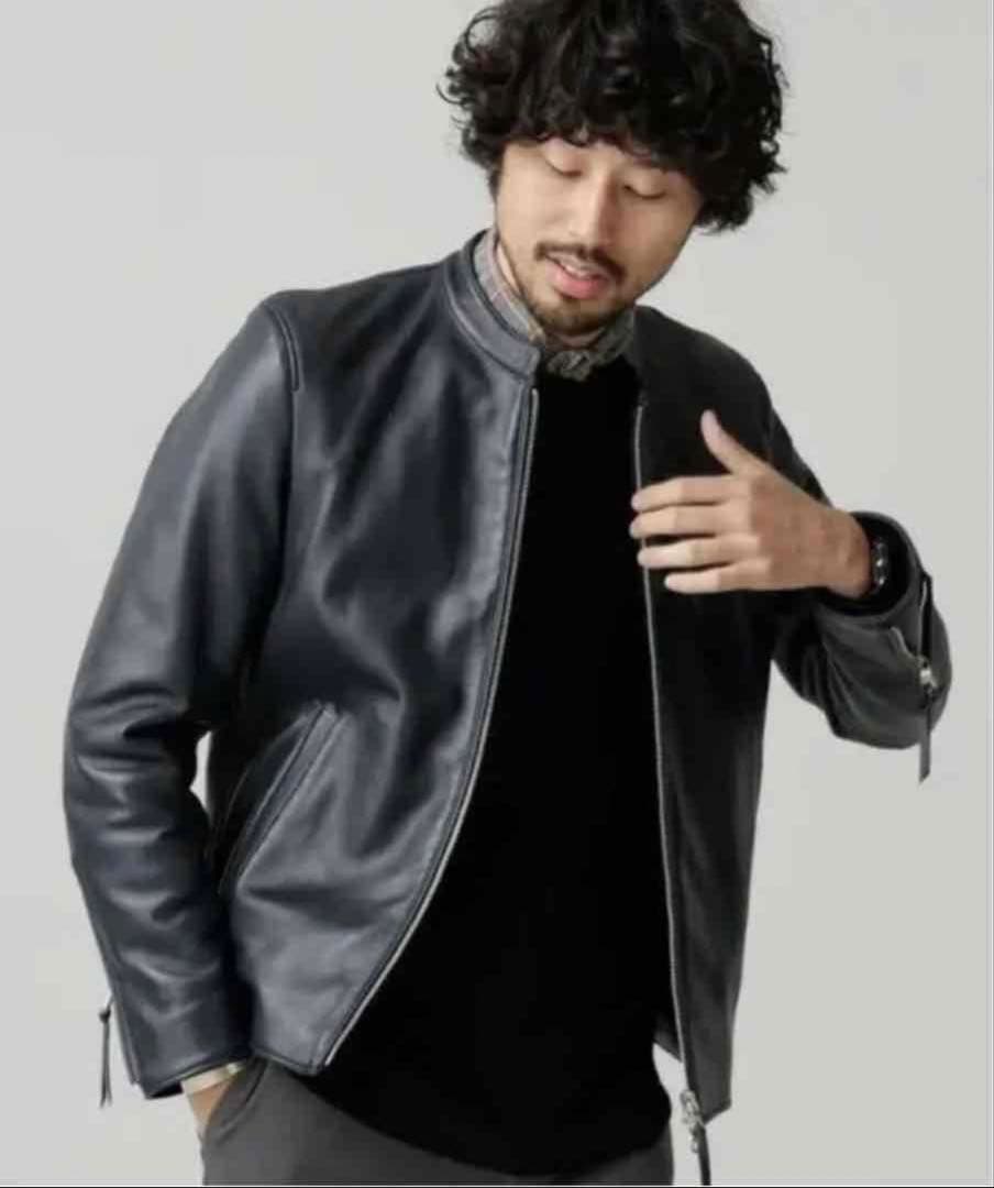 ナノユニバース/レザージャケット/シングルライダース/ブラック/L ロンハーマン