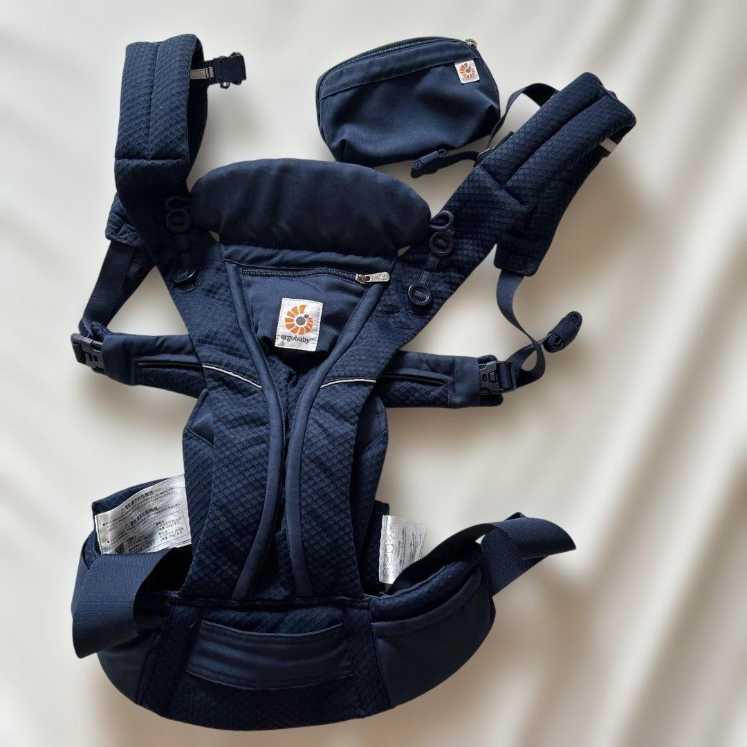 【エルゴベビー】ネイビー 抱っこ紐 収納ポーチ付き　メッシュ　オムニブリーズ