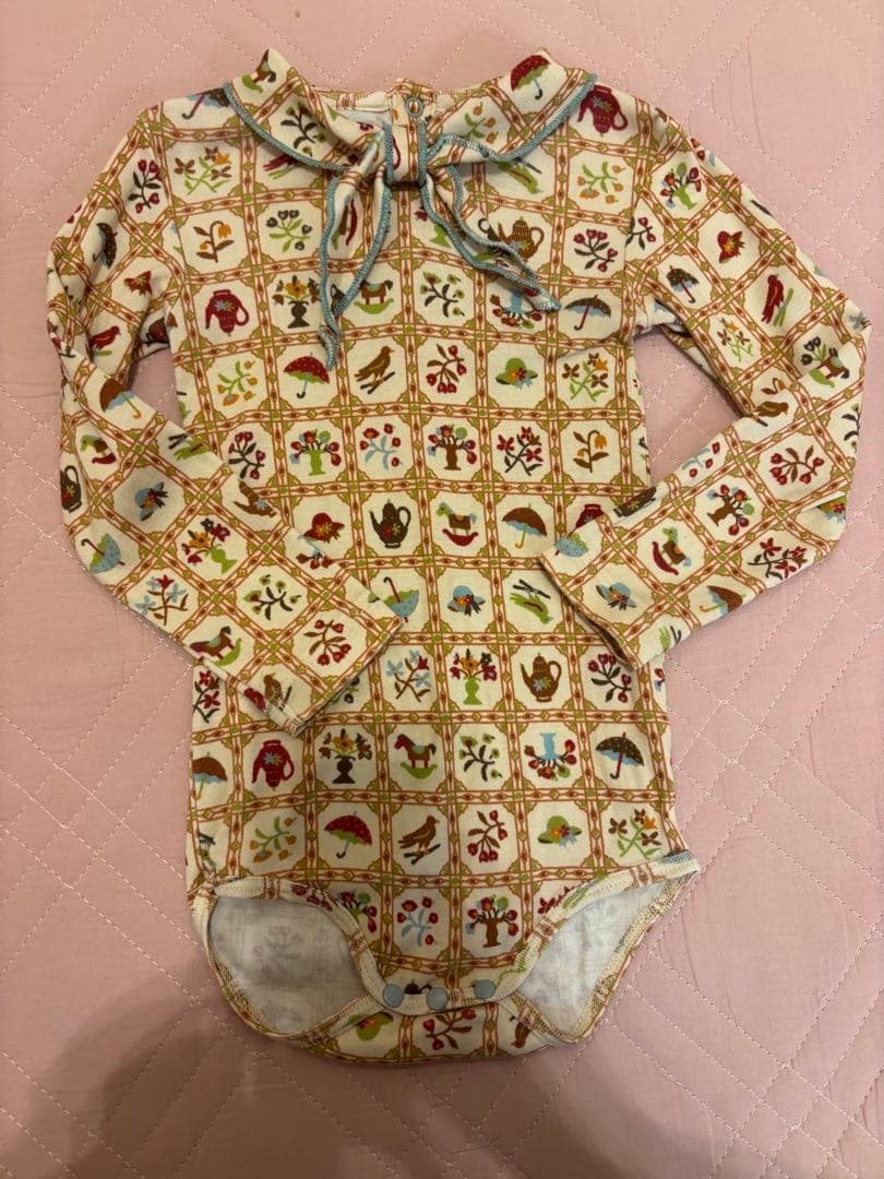 お茶会柄ロンパース18-24
