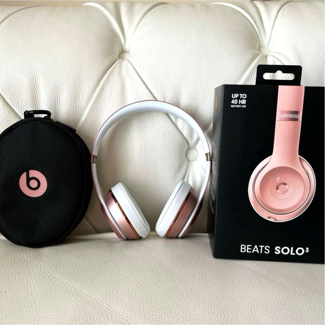 Apple Beats Solo3Wireless ヘッドフォン　ローズゴールド