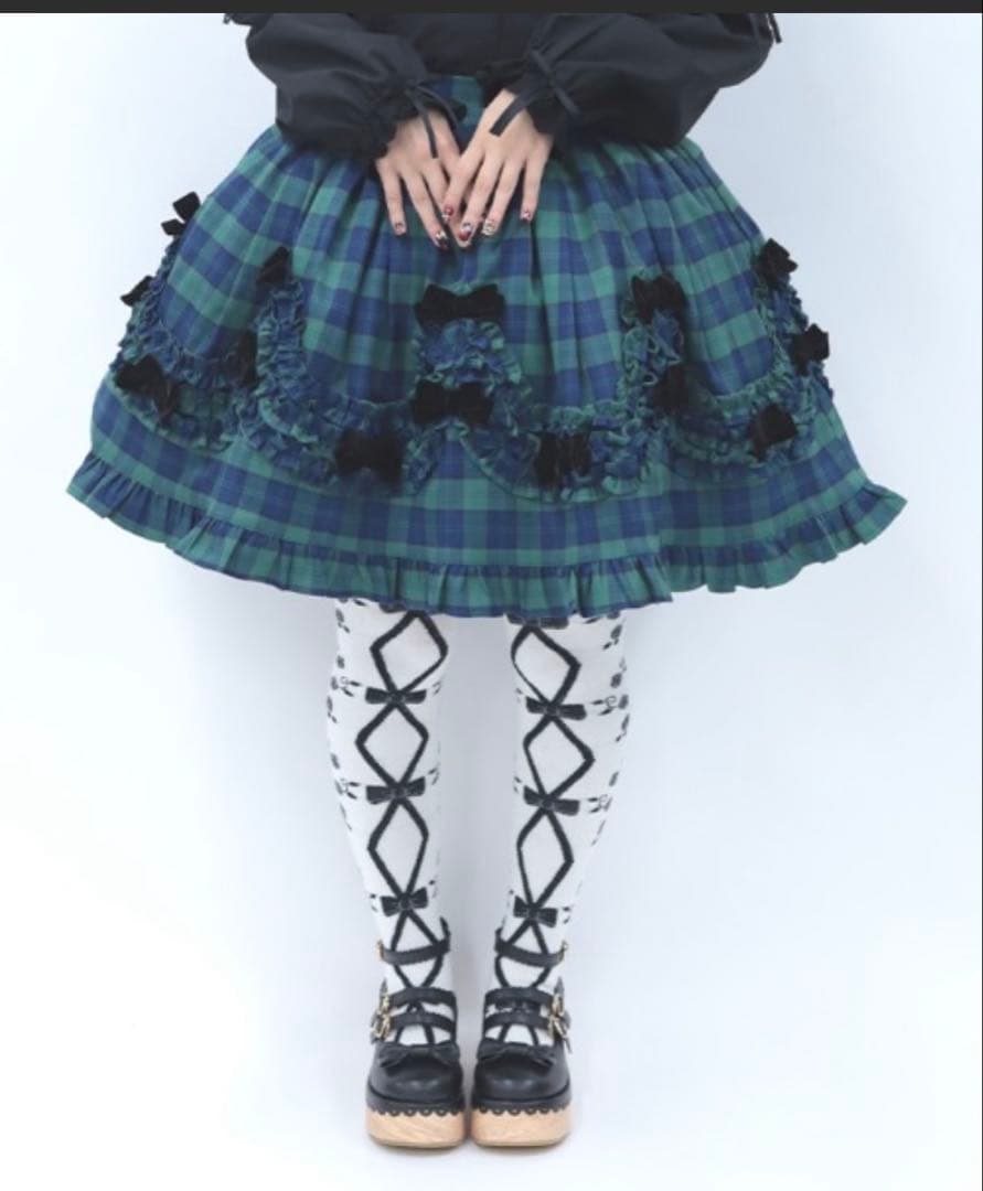 Chalmiere タータンチェックスカート　リポンセット