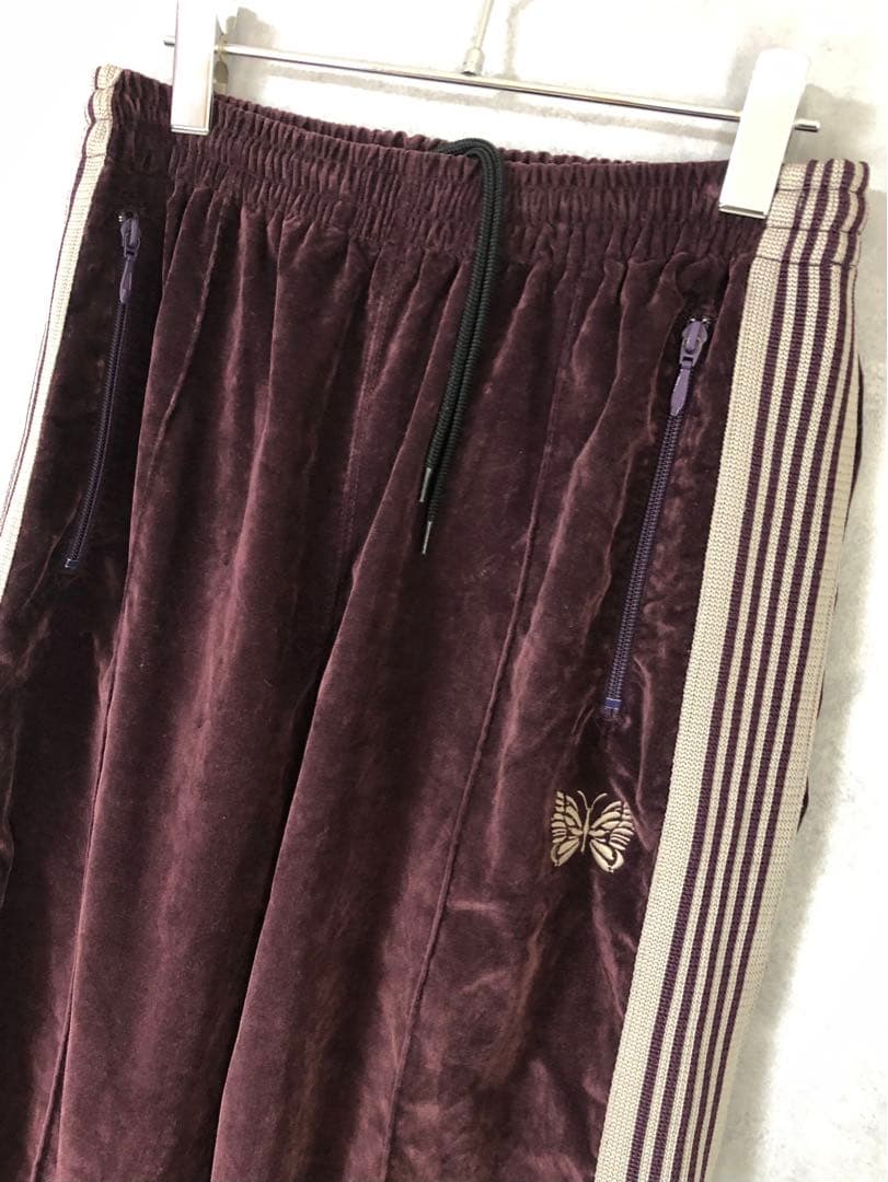 ニードルス　ベロア ライン トラックパンツ ワインレッド系