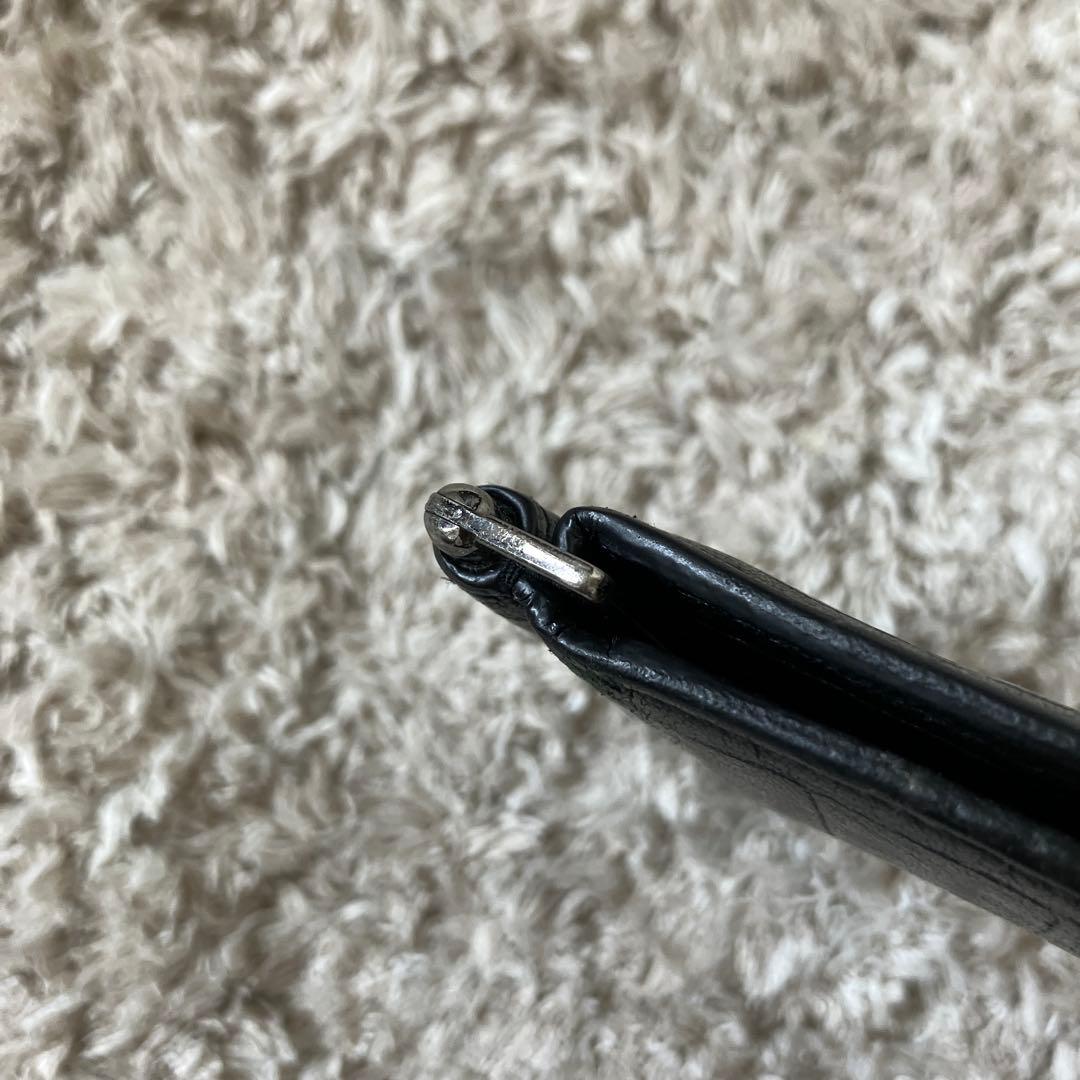 【美品✨】サンローラン レザー マネークリップ YSLロゴ　財布　クロコ　型押し