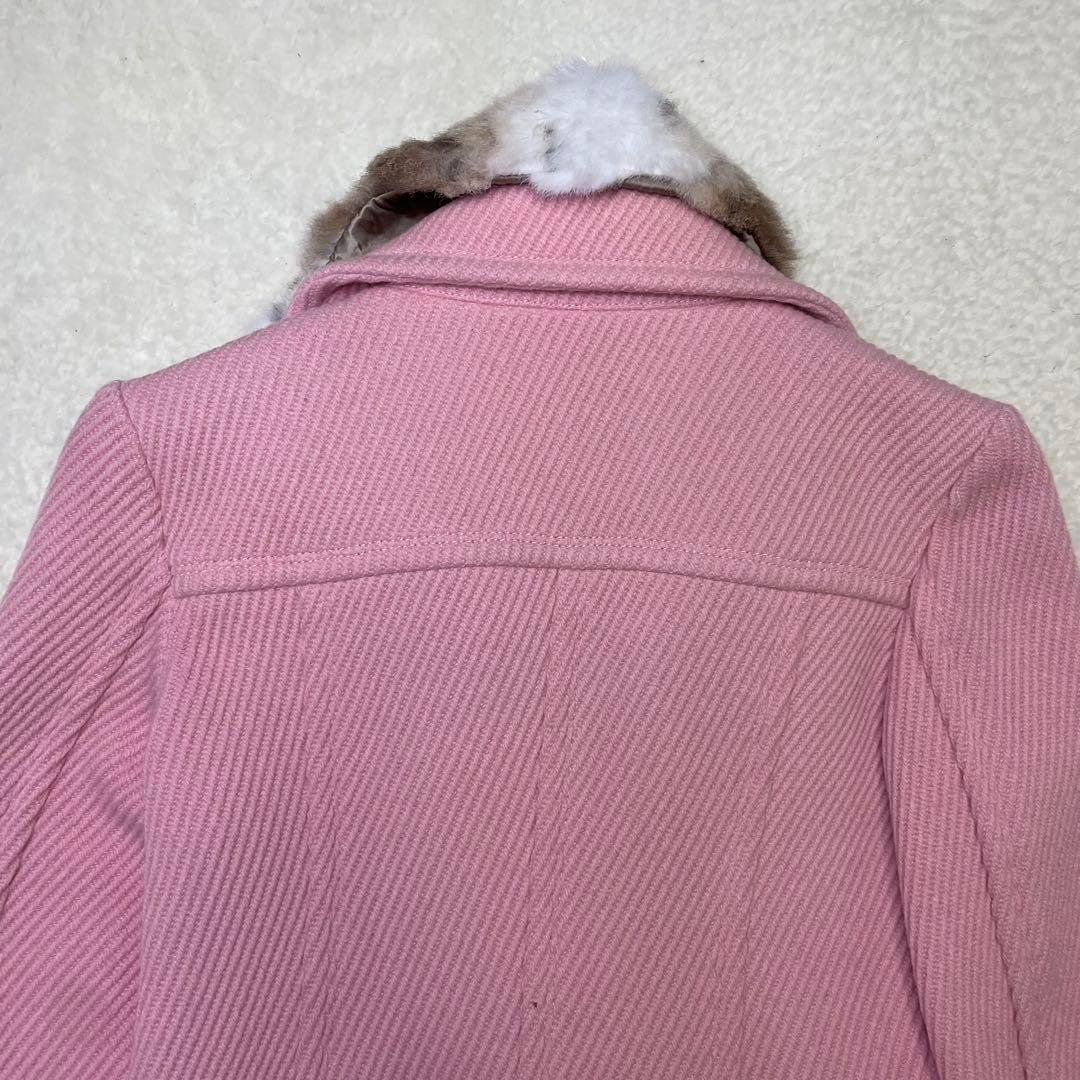 バーバリーブルーレーベル ダッフルコート ピンク ノバチェック ファー y2k