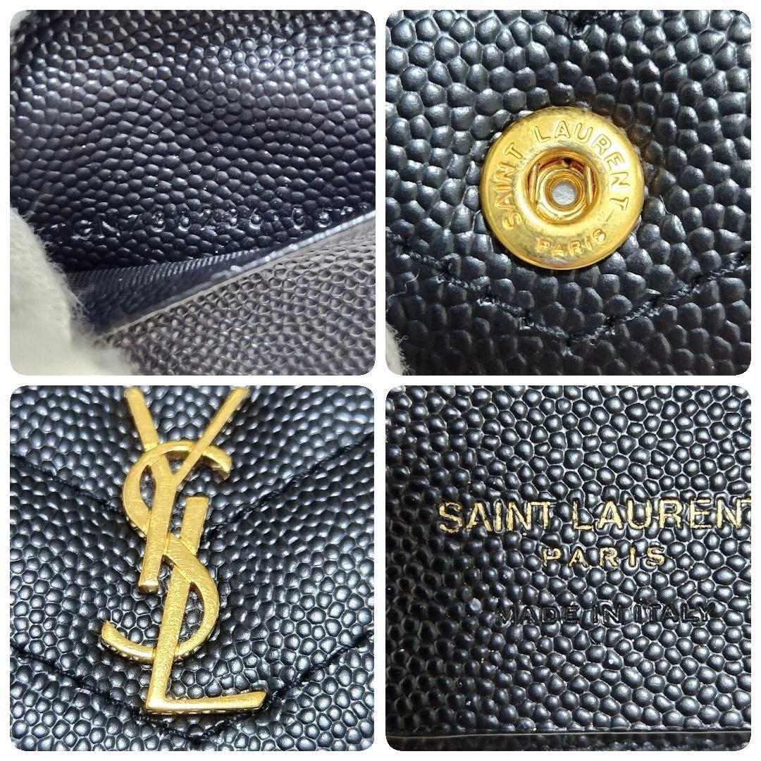 ✨未使用級　付属品完備✨サンローラン　キーケース　4連　カサンドラ　キャビア　黒