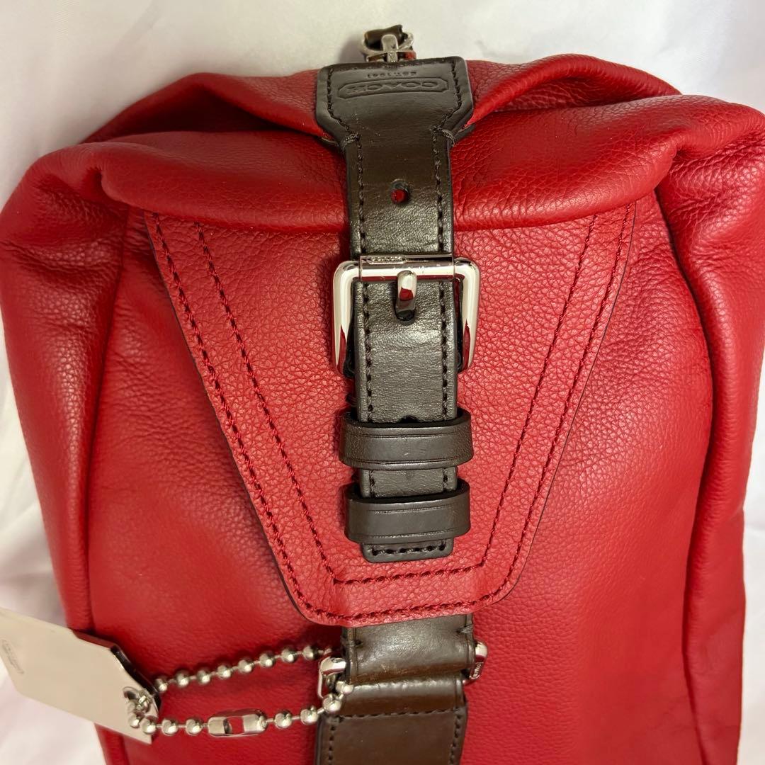 COACH トンプソン ボディバッグ レッドレザー希少カラー！