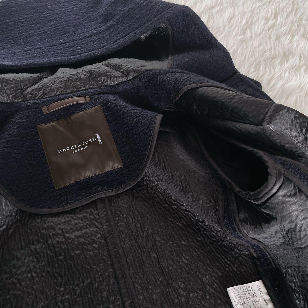 【マッキントッシュロンドン】ダッフルコート フード 38 M ネイビー 紺