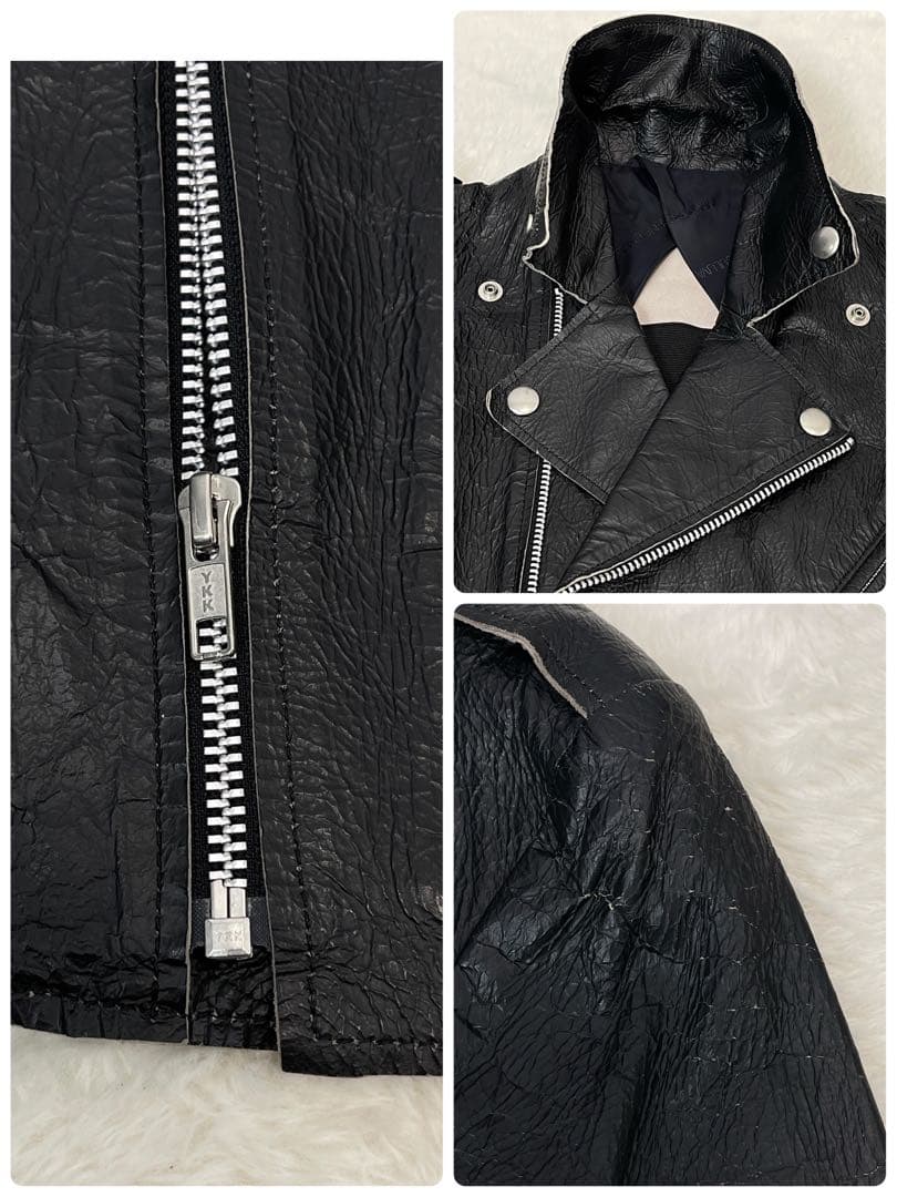 ジョンローレンスサリバン 2010ss クラック加工 ダブルライダースジャケット