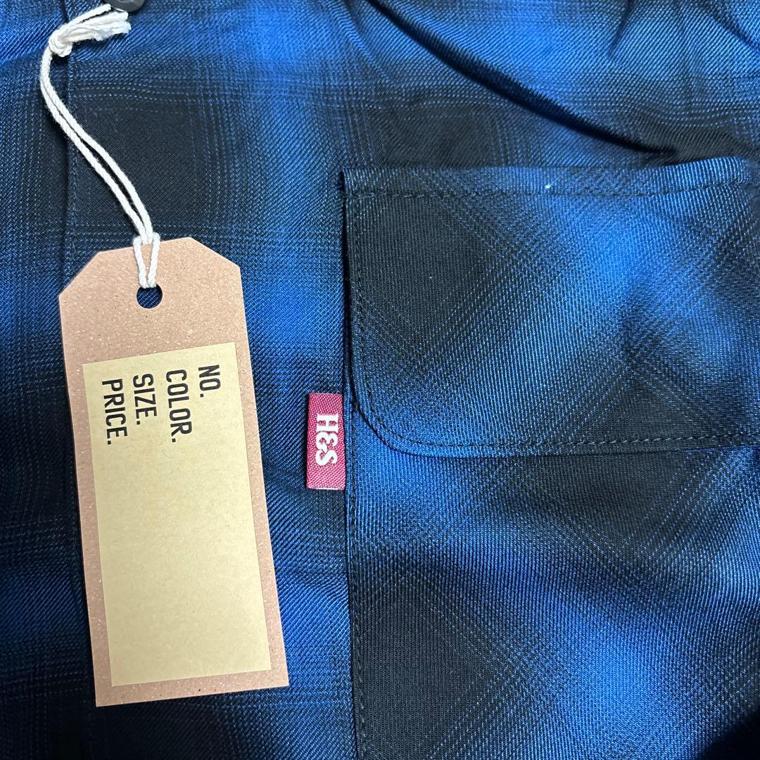 HideandSeek 長袖シャツ XL 青/黒チェック