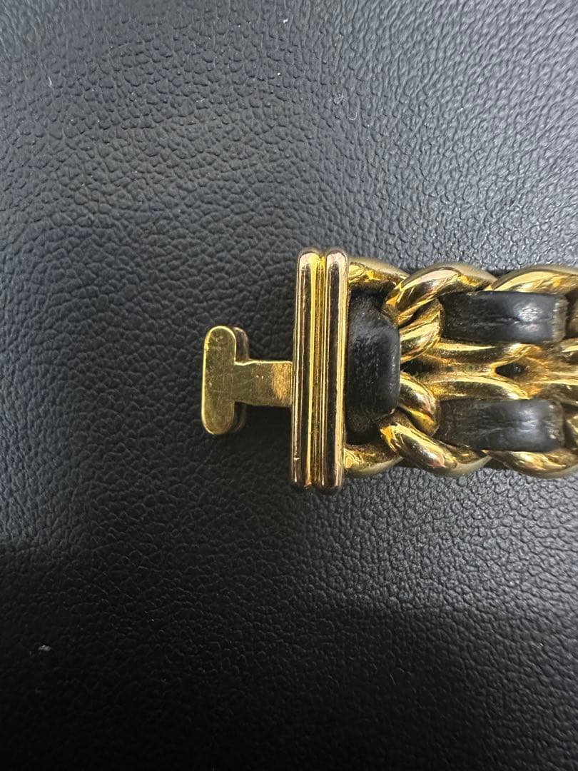 CHANEL シャネル プルミエール M クォーツ時計 黒金 レディース 不動