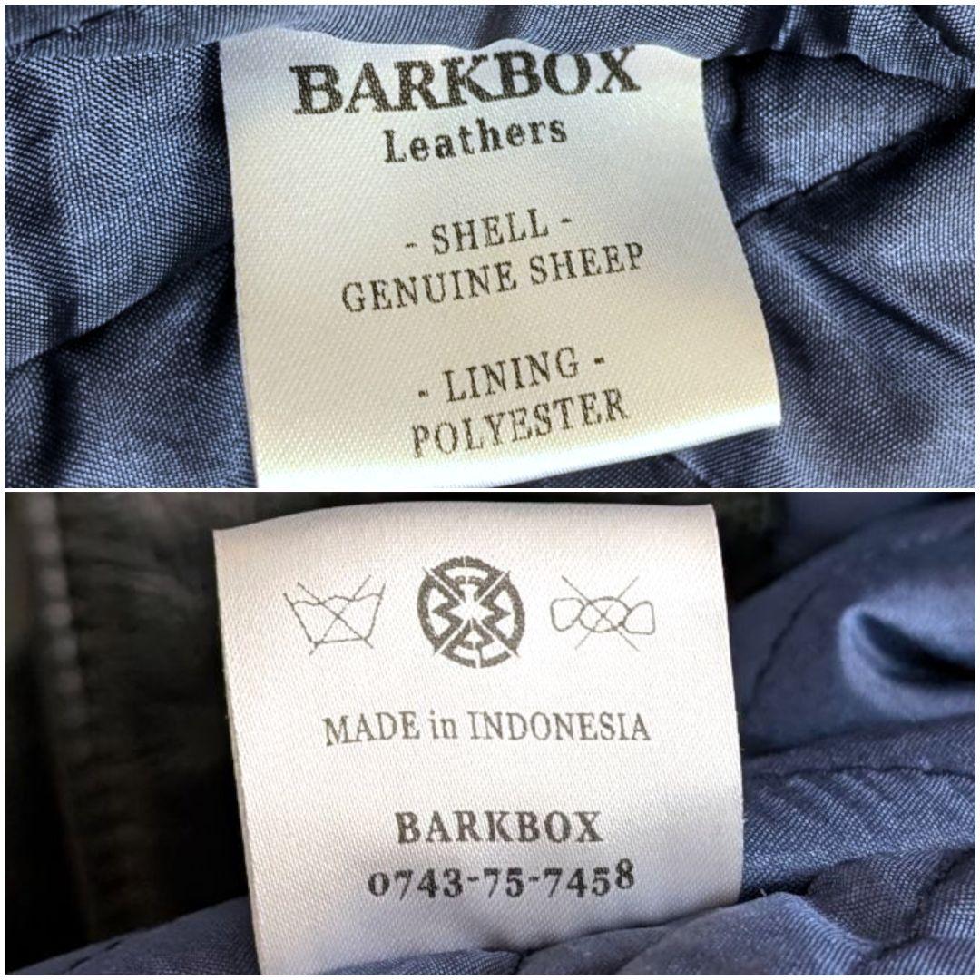 バークボックス 裏キルティング レザー ライダースジャケット 38 ブラック