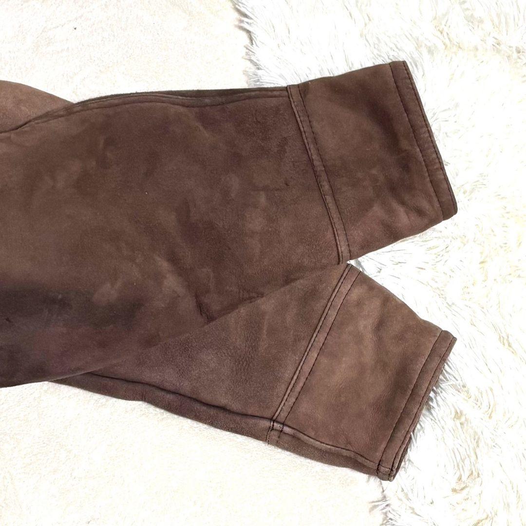 WIND ARMOR ムートン レザージャケット ボア 本革 ダークブラウン