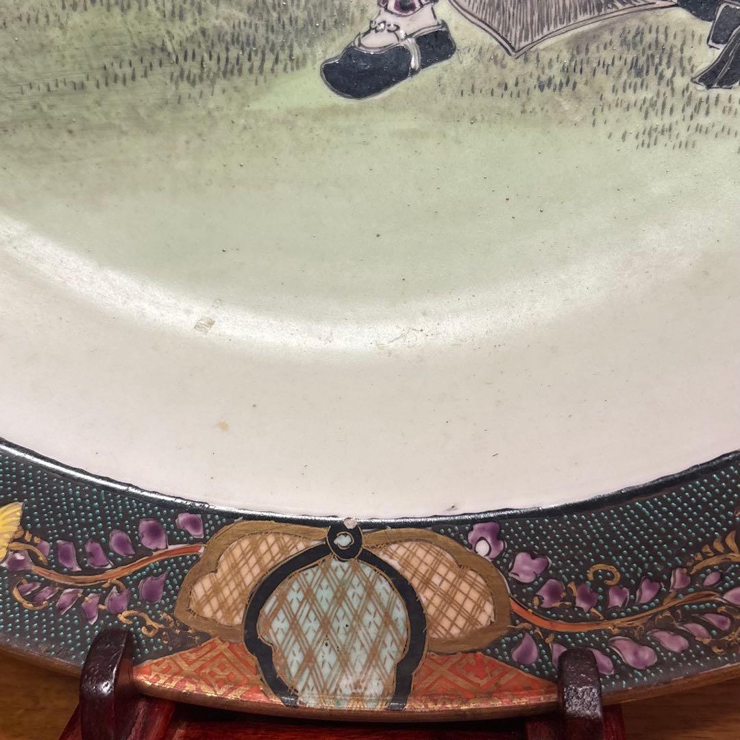 明治時代頃◎九谷焼　武者絵　大皿