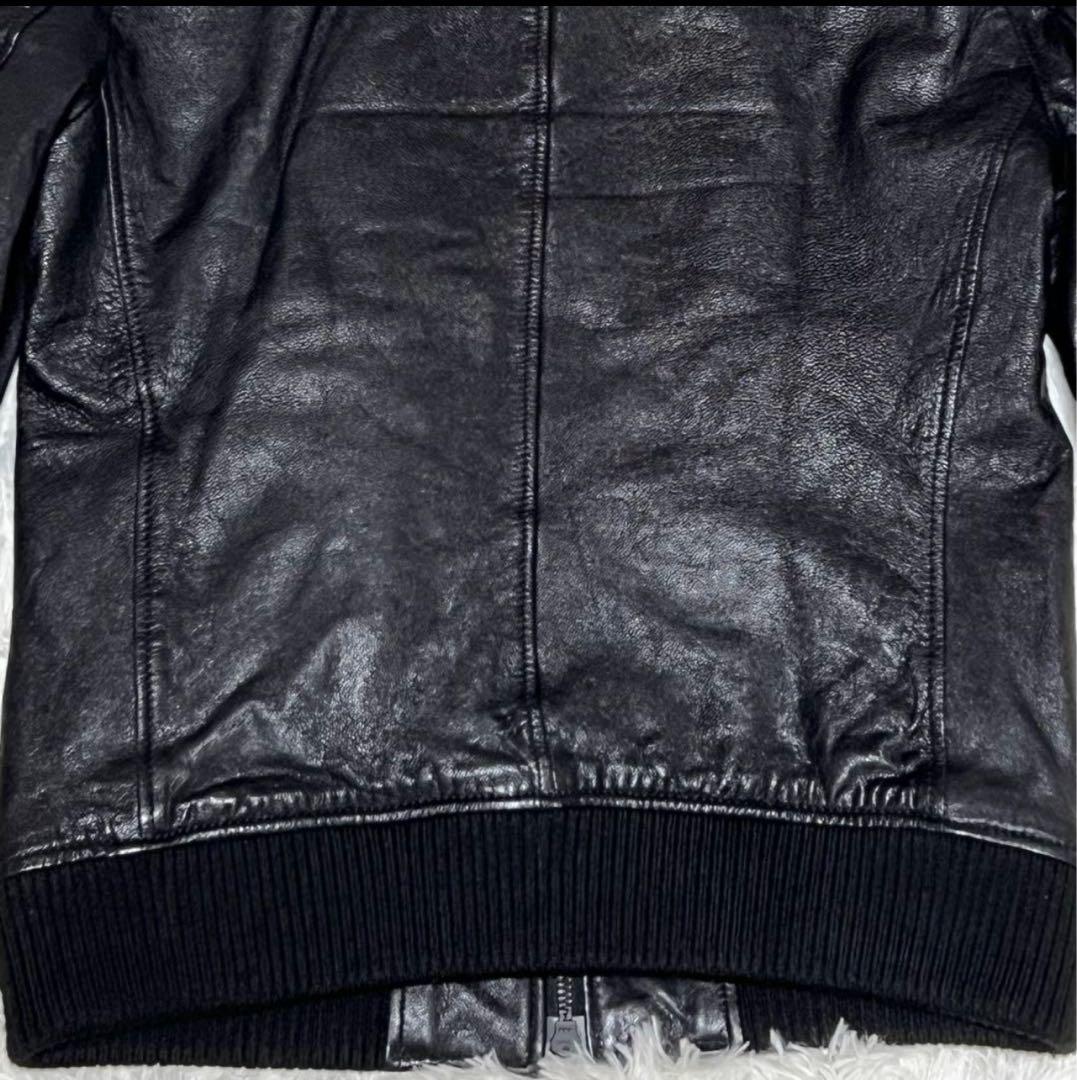 【美品】 ドンキーカラー WASHED レザージャケット ナノユニバース