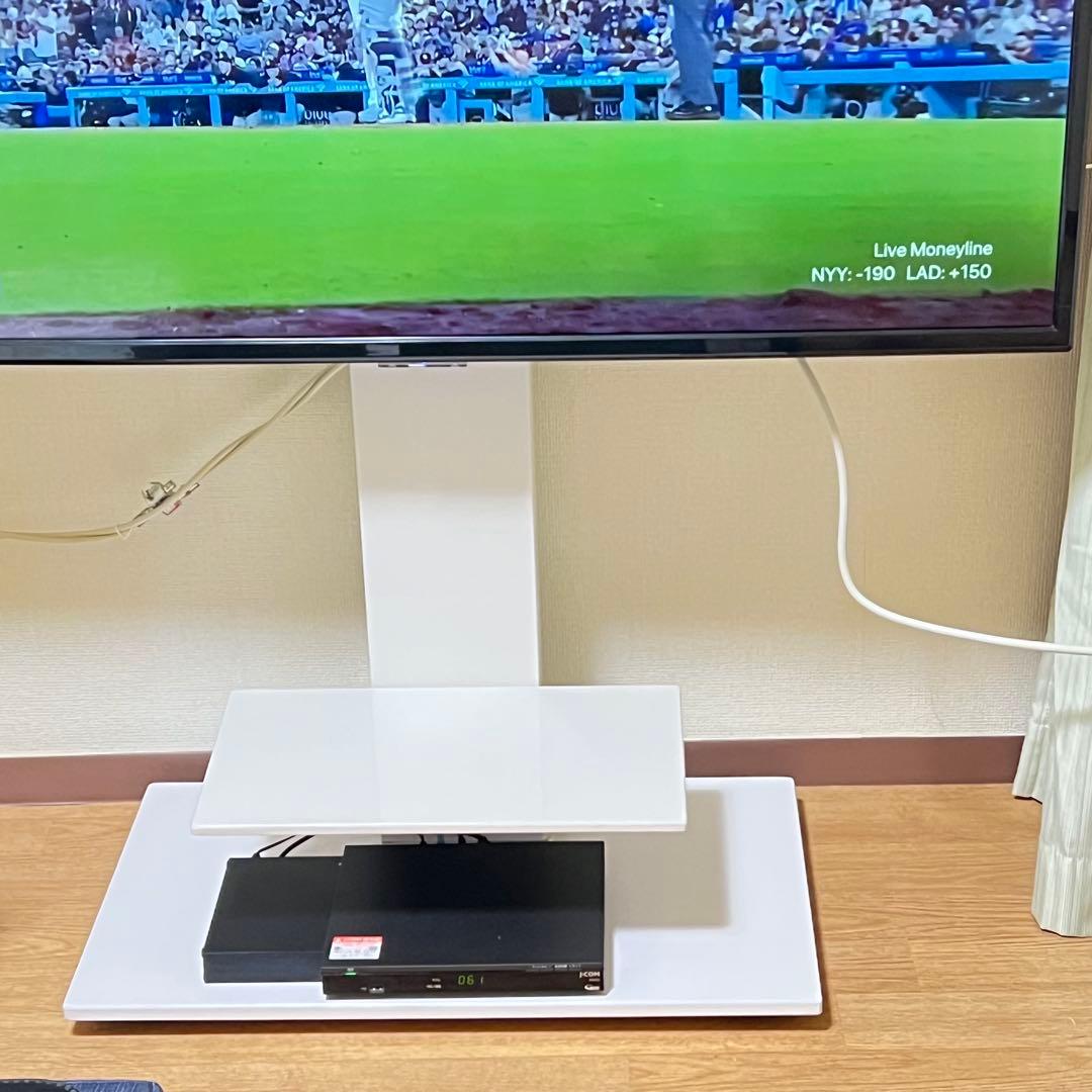 【引取り限定】 4Kチューナー内蔵50型液晶テレビ&テレビ台壁掛け セット