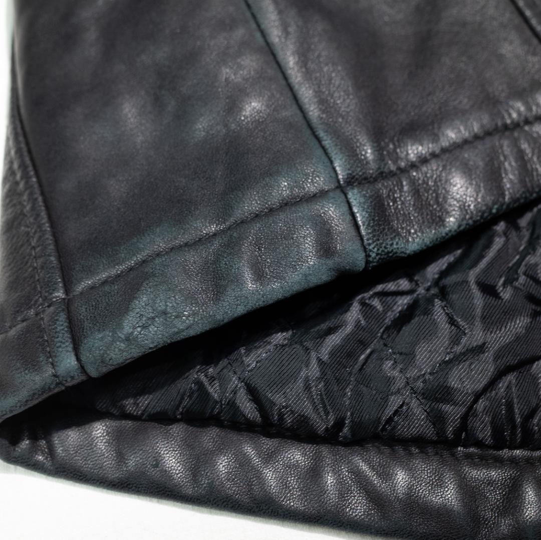 00s Dockers Premium ラムレザー カーコート XL 黒