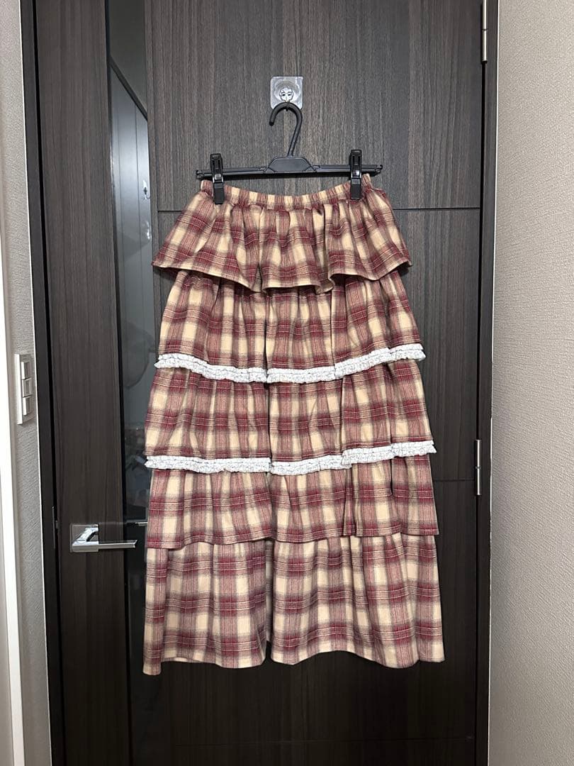 merry jenny ティアードティアードチェックスカート