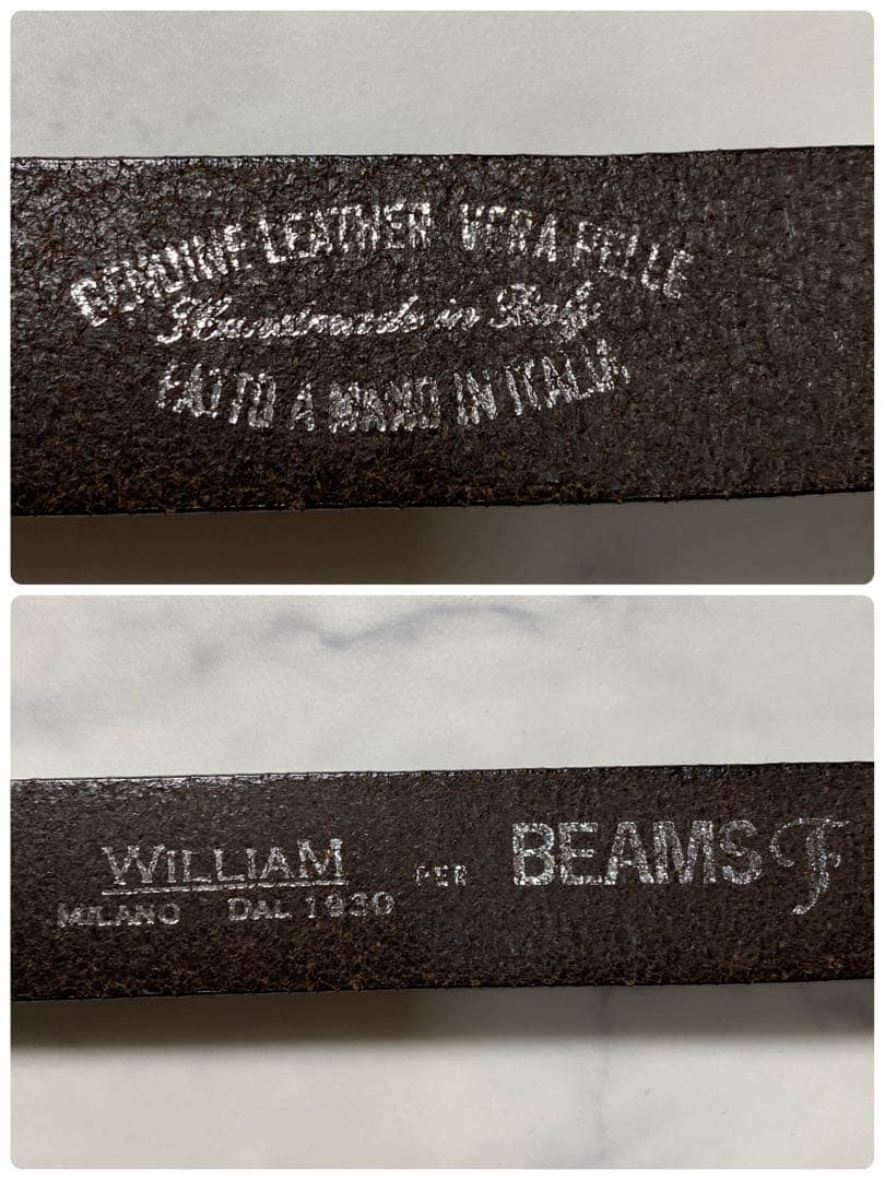 【良品】WILLIAM　ウエスタンベルト　 ビームス エフコラボ　レザー　別注