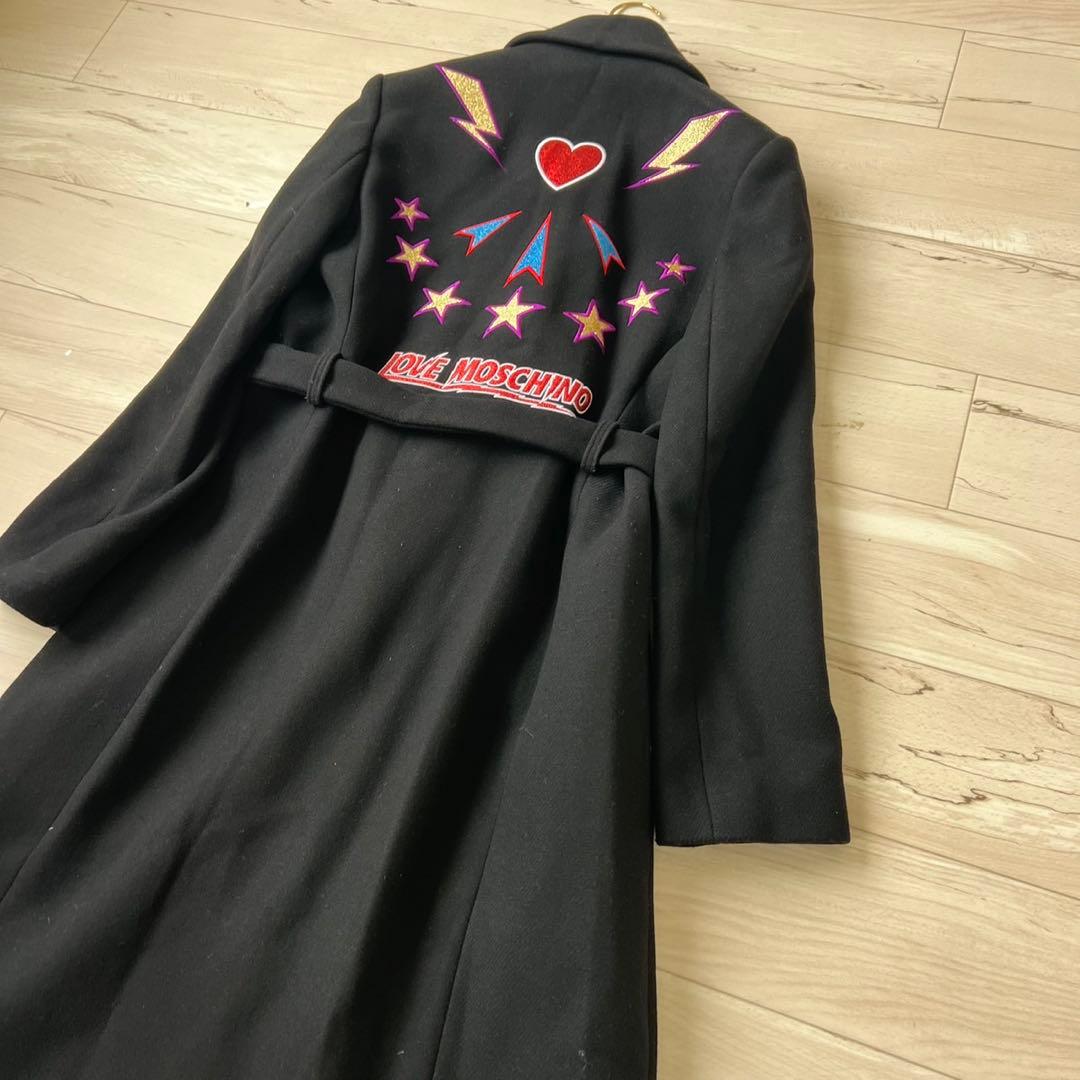 LOVE MOSCHINO ラブモスキーノ ベルテッドコート　着丈116cm