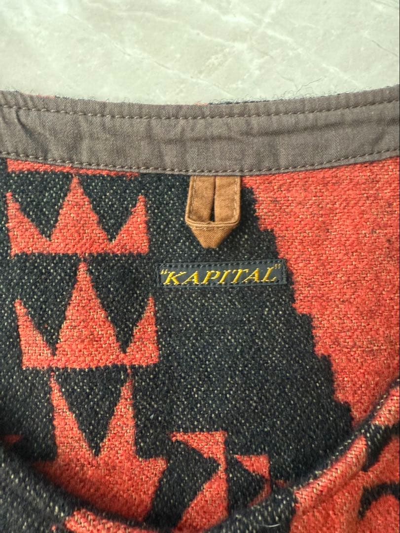 KAPITALウールラグベスト/ネイティブ柄/4ポケット/ナバホブランケット
