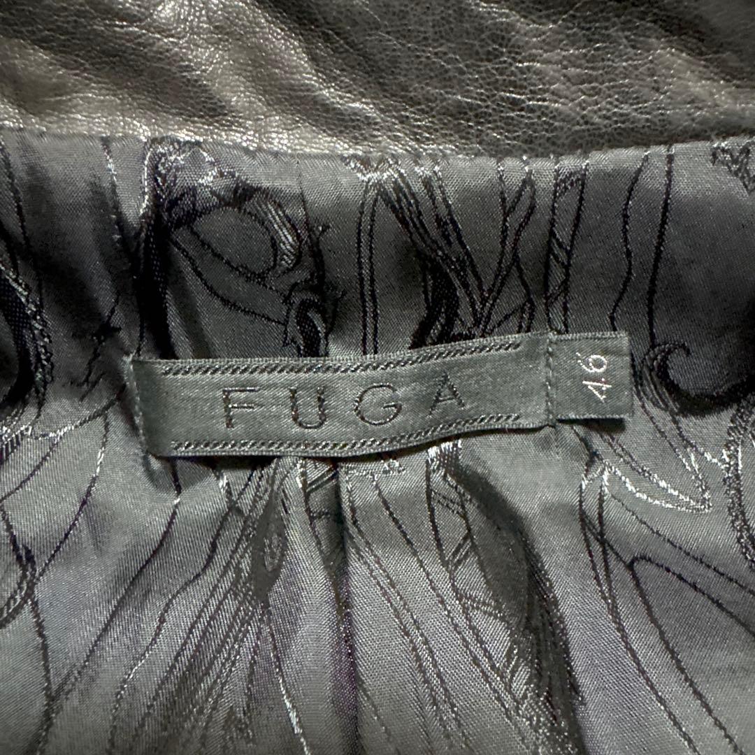 美品 FUGA 光沢 leather jacket 平成 y2k V系 46 L