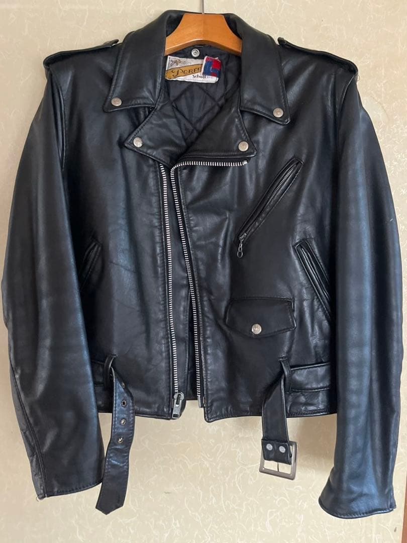 【10168】Schott Perfecto 70 ブラックレザー　サイズ40
