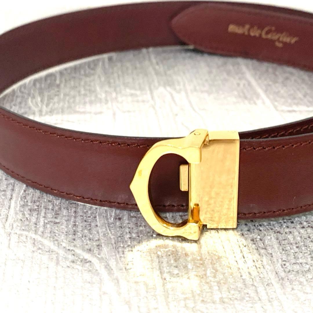 Cartier カルティエ　ベルト　ボルドー　ゴールド