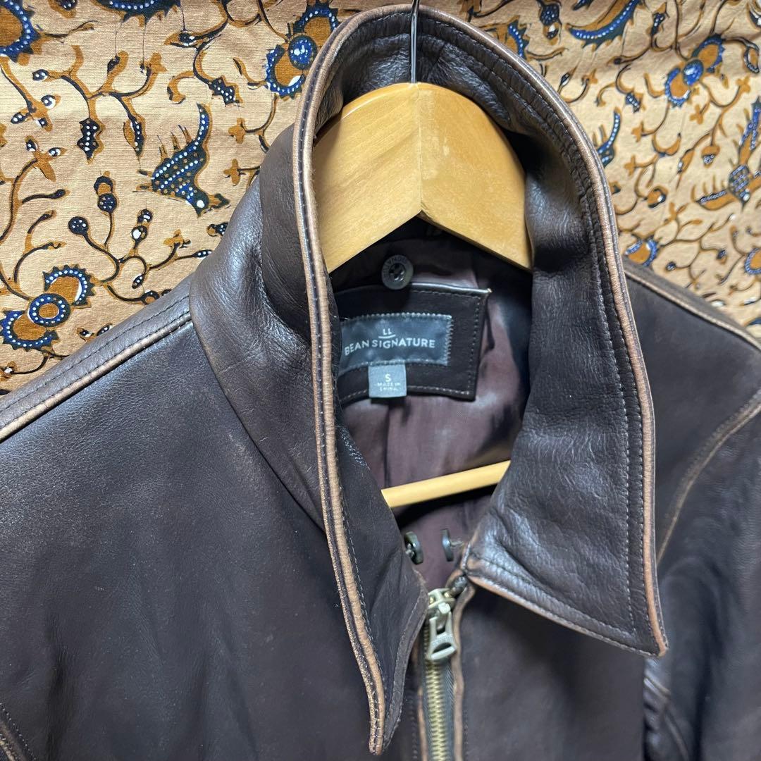 じ*ー様 美品☆LLビーンシグネチャー S★A-2タイプレザージャケット