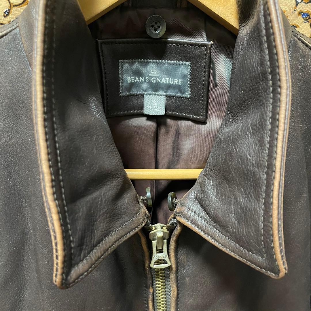 じ*ー様 美品☆LLビーンシグネチャー S★A-2タイプレザージャケット