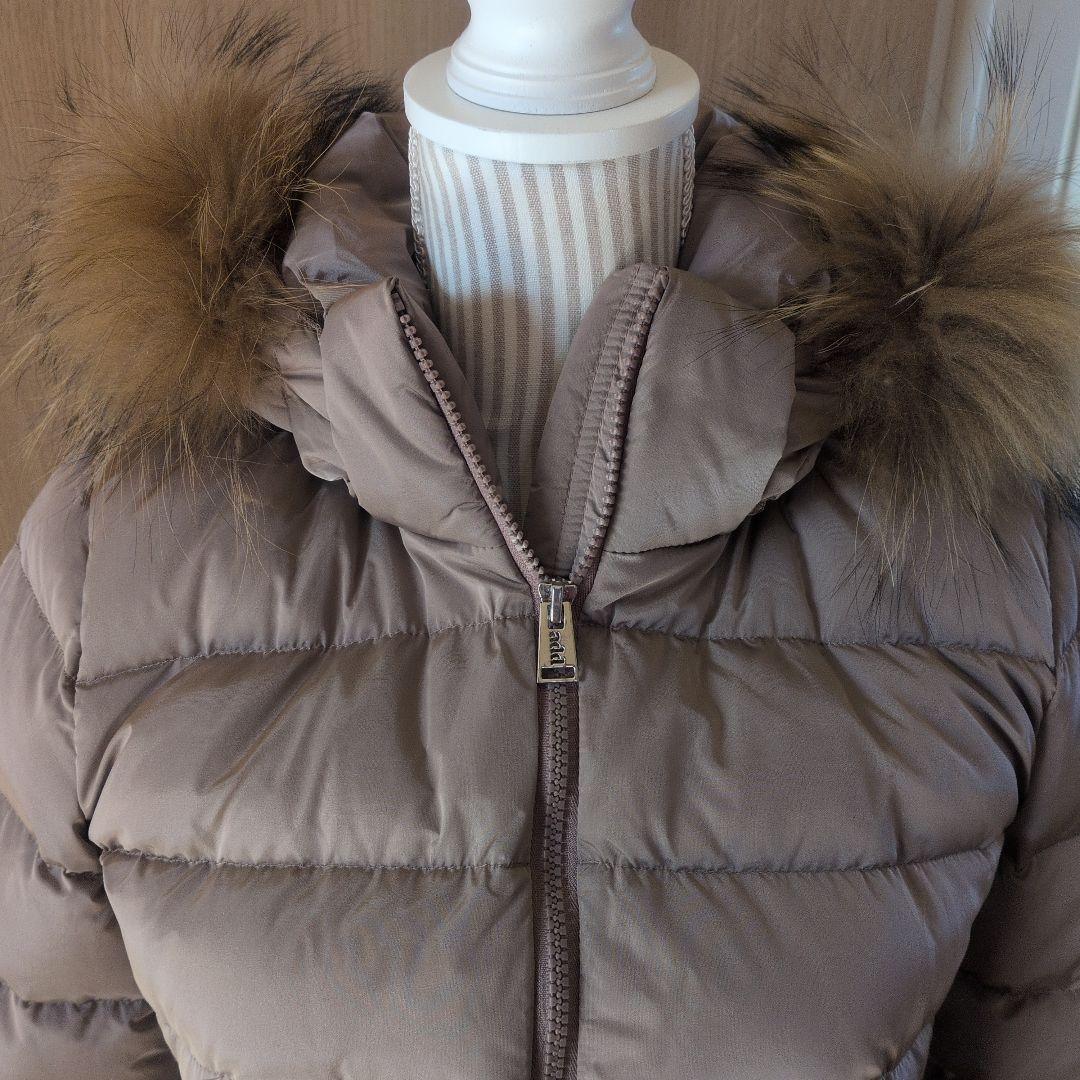 add新品タグ付き高級ロングダウンジャケット たぬきファー取り外し可