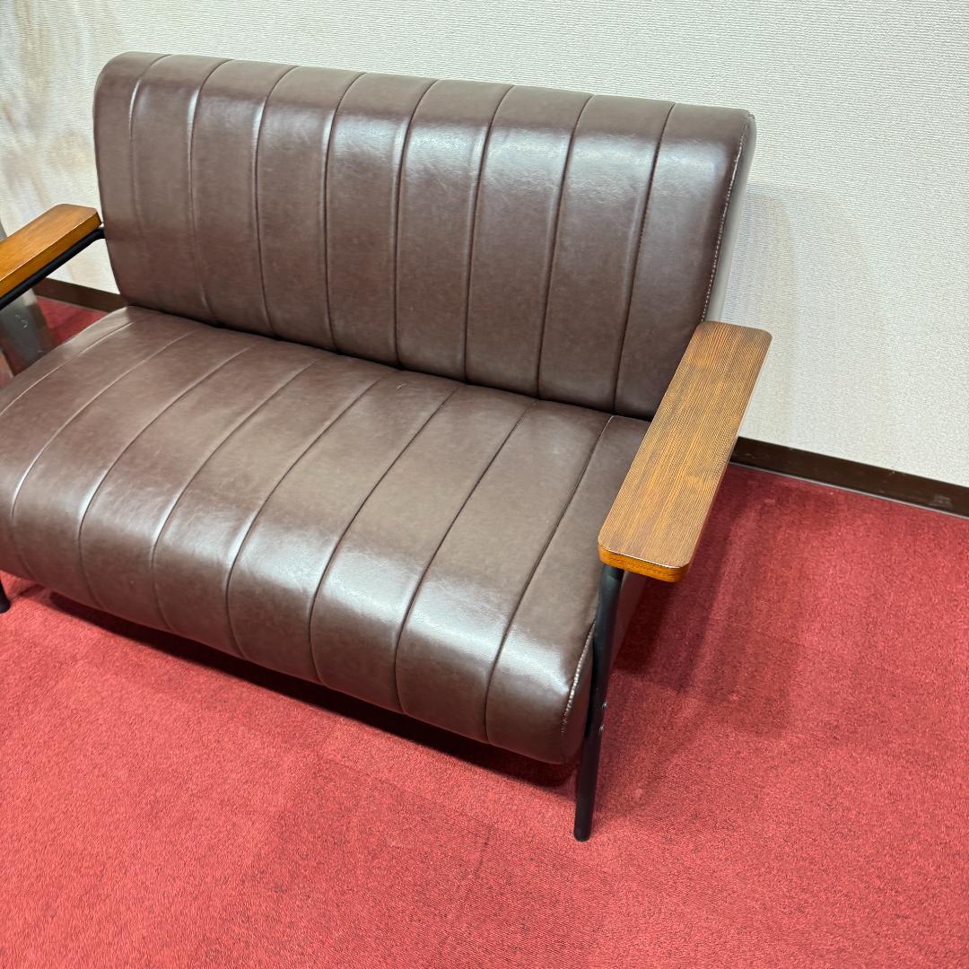 東京２３区配達無料　ニトリ2人掛けソファ　Nシールド ステイン2KD DBR