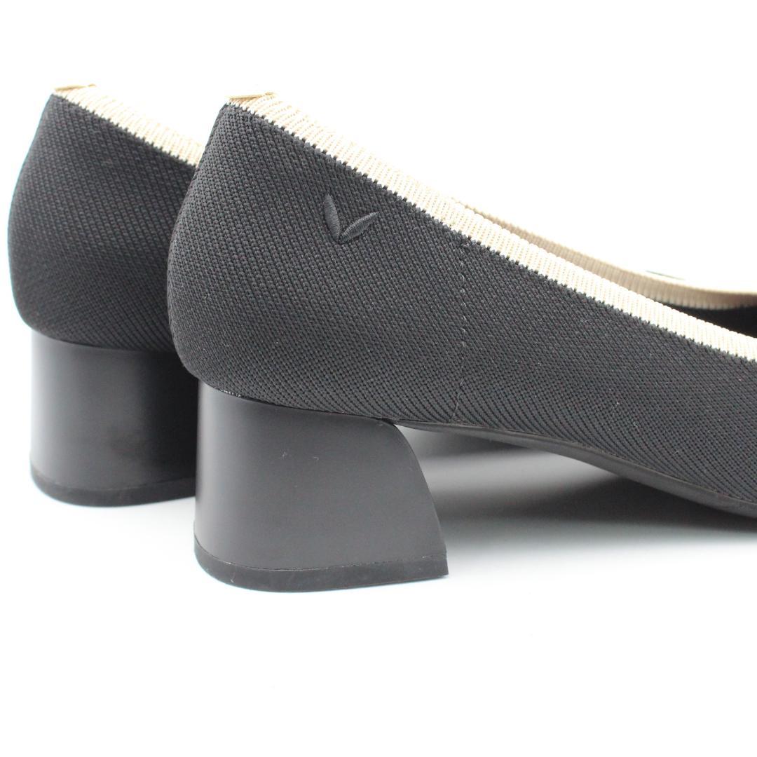 58■新品♪VIVALA ラウンドトゥチャンキーヒールパンプス(36半)