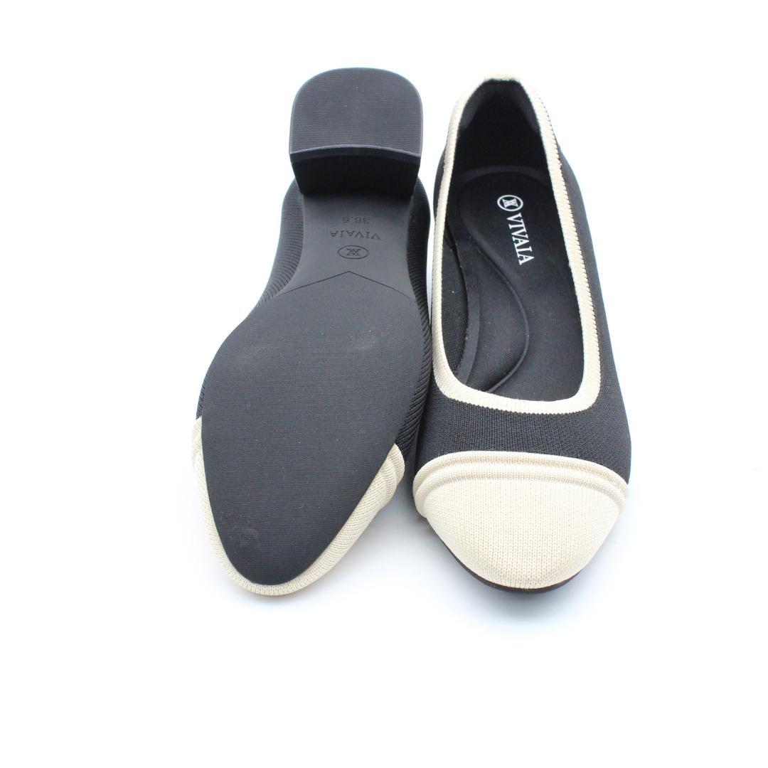 58■新品♪VIVALA ラウンドトゥチャンキーヒールパンプス(36半)