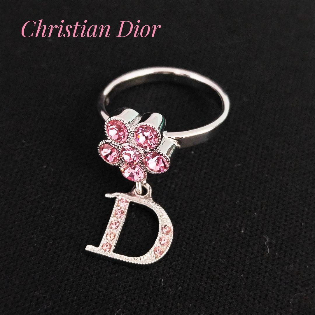 クリスチャンディオール リング 9号 指輪 フラワー ピンク