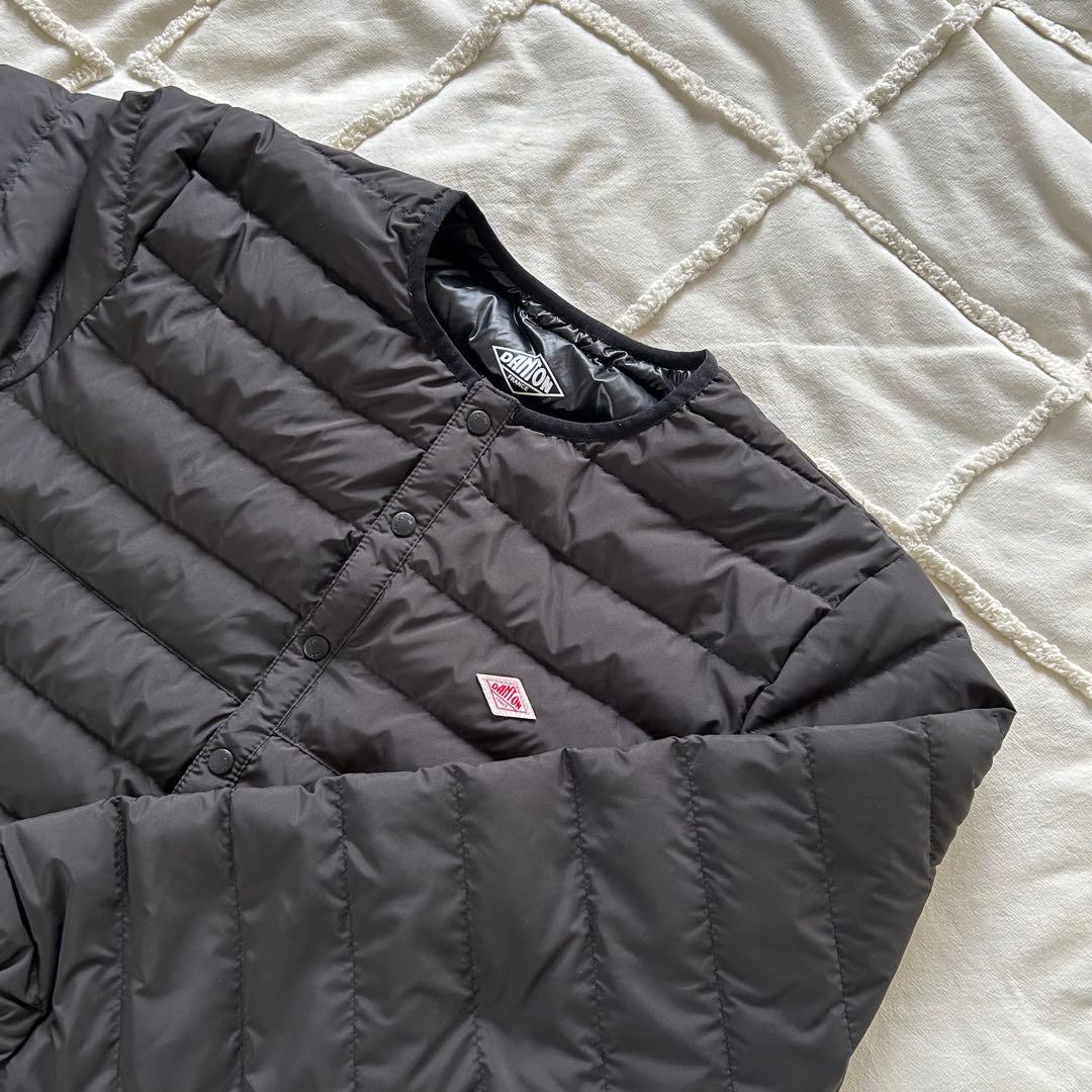 DANTON/ダントン　インナーダウン クルーネックダウンジャケット 黒　s