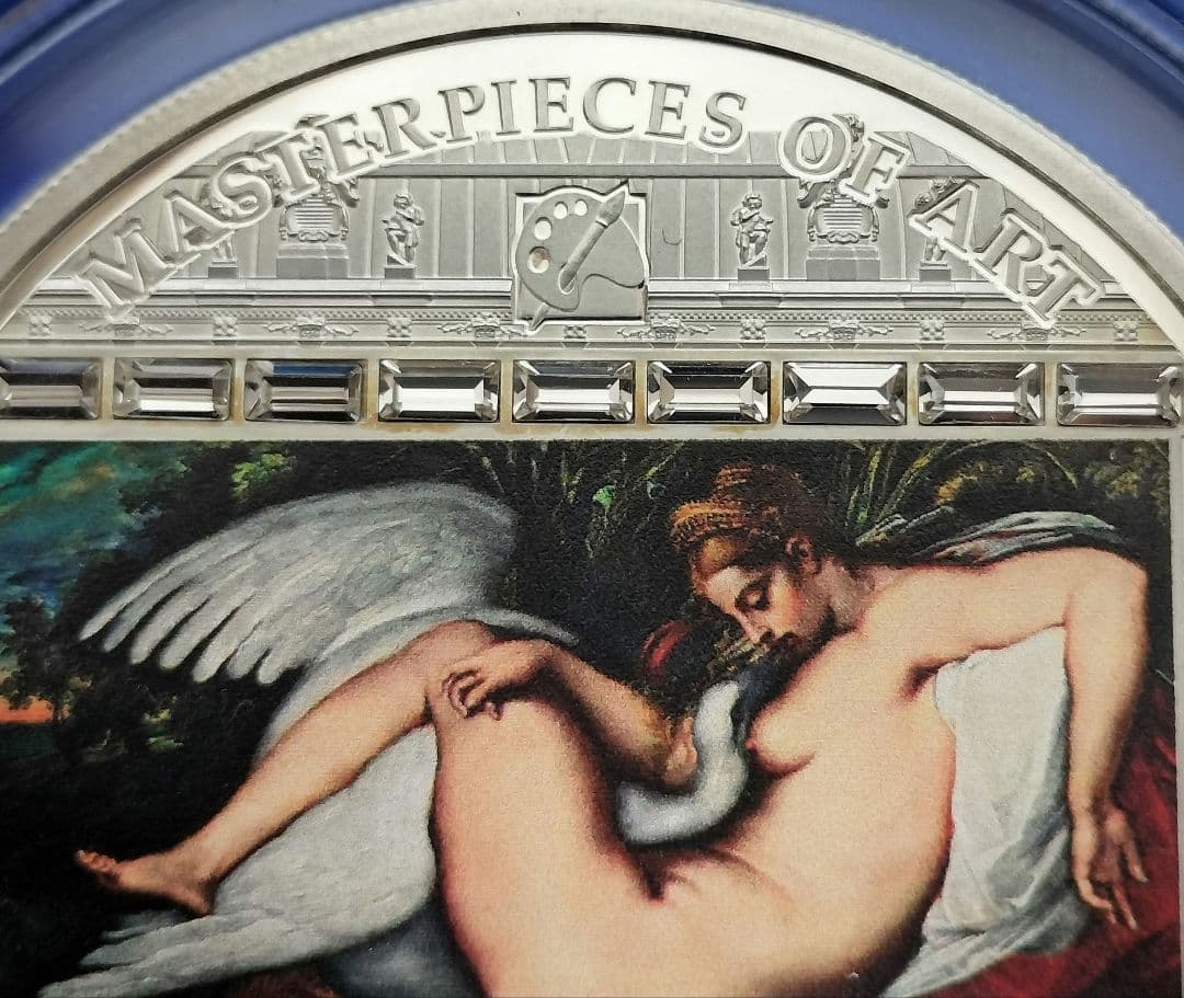 レダと白鳥（ルーベンス）20ドル3oz銀貨　2014年