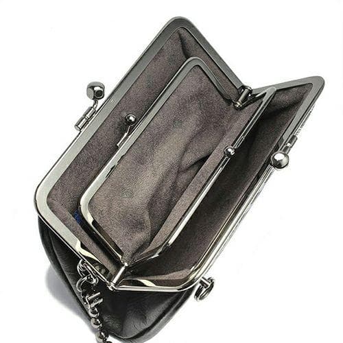 特価JAM  MADEコラボ限定　印傳屋ブラック編み込がま口財布　鹿革