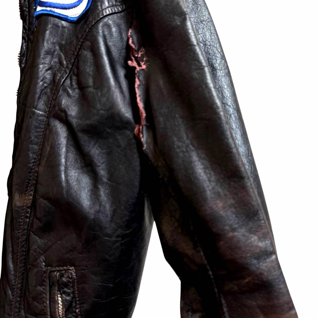 m*m様 50s 60s ビュー ブレッド ブラウン レザー ライダースジャケッ