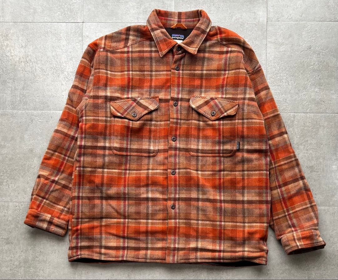 00s パタゴニア　フランネル　シャツジャケット　好配色　Lサイズ