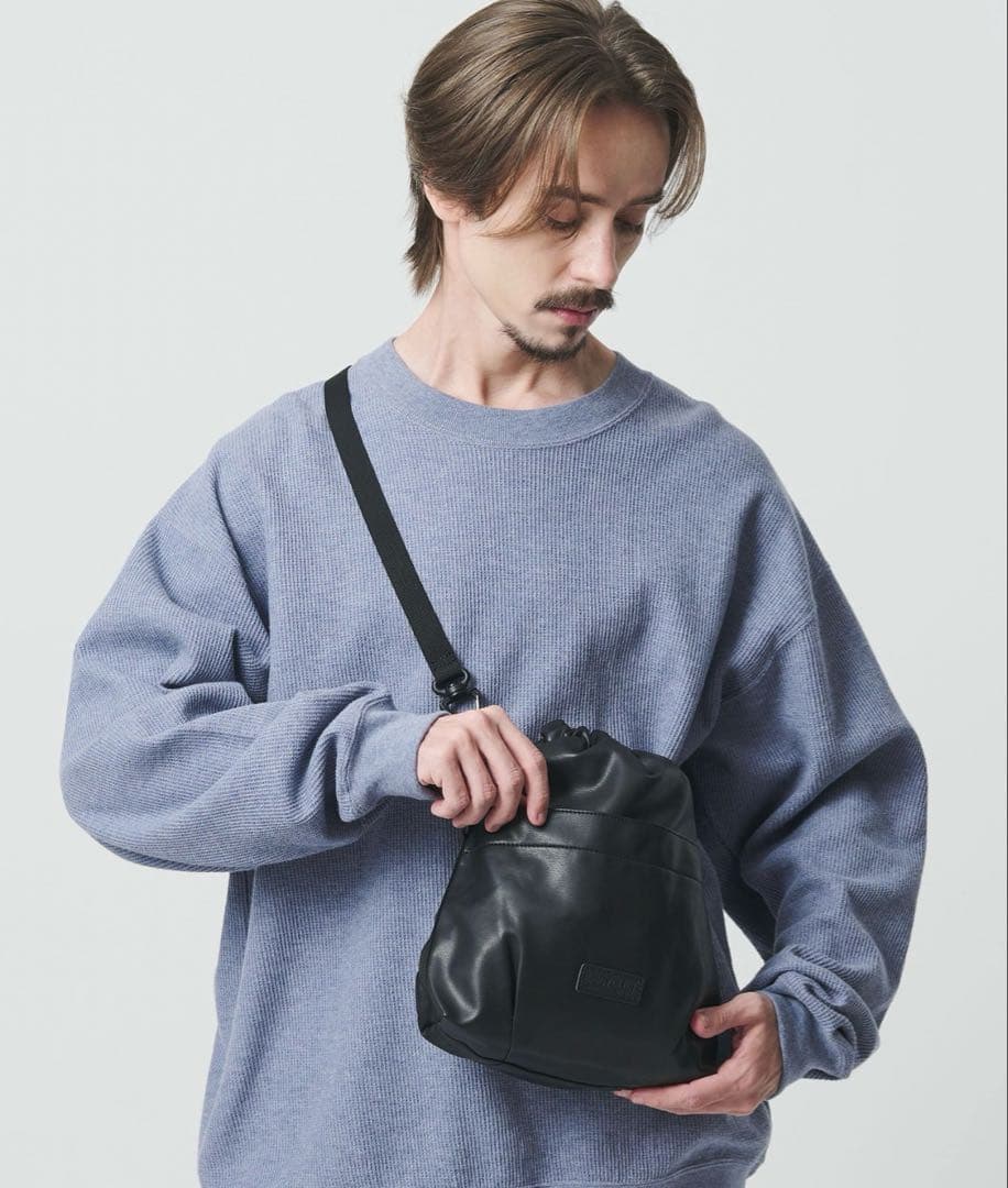 ＜BAICYCLON＞レザーライク ドロー ストリング 巾着 バッグ